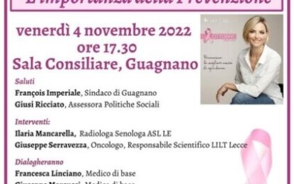 Il Comune di Guagnano con LILT per la campagna “LILT for women – Nastro rosa 2022”
