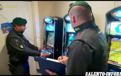 Guardia di Finanza in attività di controllo: sequestrate slot machine e videopoker illegali a Salice Salentino