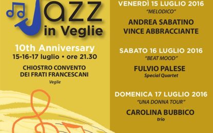 Dal 15 al 17 luglio torna “Jazz in Veglie”, la rassegna dedicata alla musica jazz