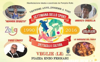 Settimana dello Sport, Cultura e Spettacolo a Veglie, proseguono gli appuntamenti della storica manifestazione