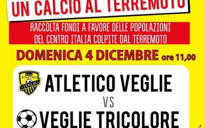 “Un calcio al terremoto”, domenica 4 dicembre a Veglie un’altra iniziativa di Veglie Tricolore